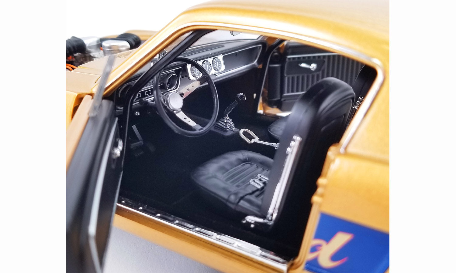 Interior of 1/18 scale model car.