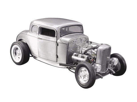 1/18 1932 Ford 5 Window Hot Rod Coupe Hammered Steel Limited Edition