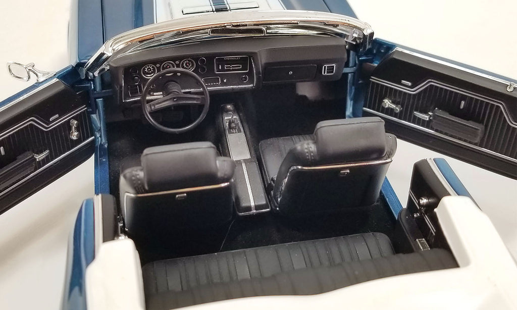 Interior of diecast model car.