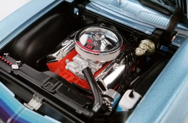 Close up of engine in a diecast model car.