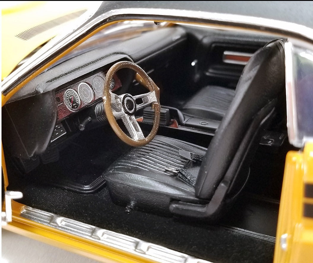 Interior of 1/18 scale model of a 1971 Dodge Challenger R/T Hemi.