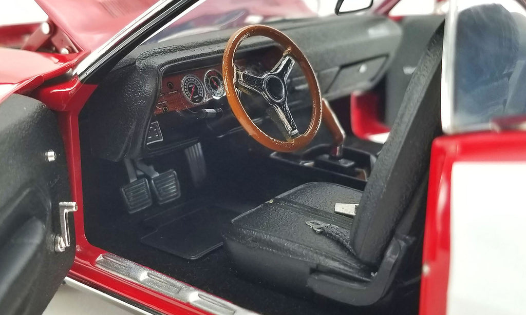 Interior of 1/18 scale model car.