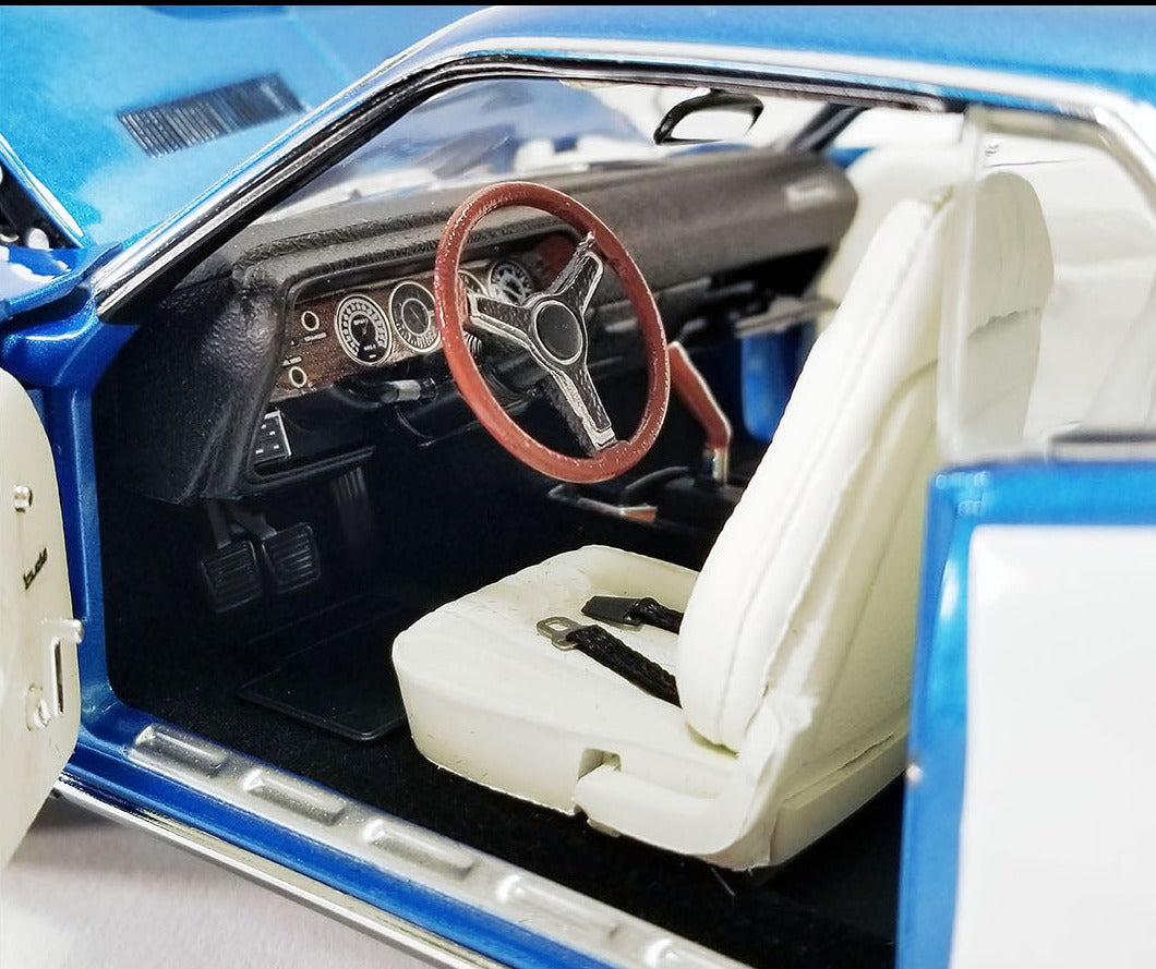 Close up of interior of diecast model car.