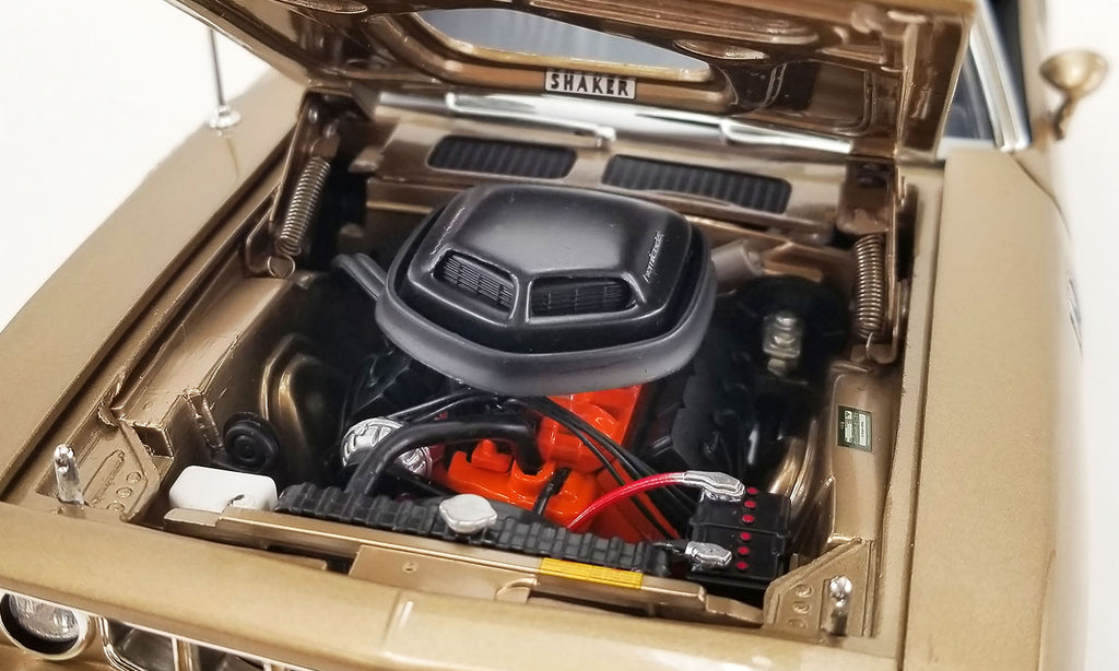 Under the Hood of 1/18 scale model car.