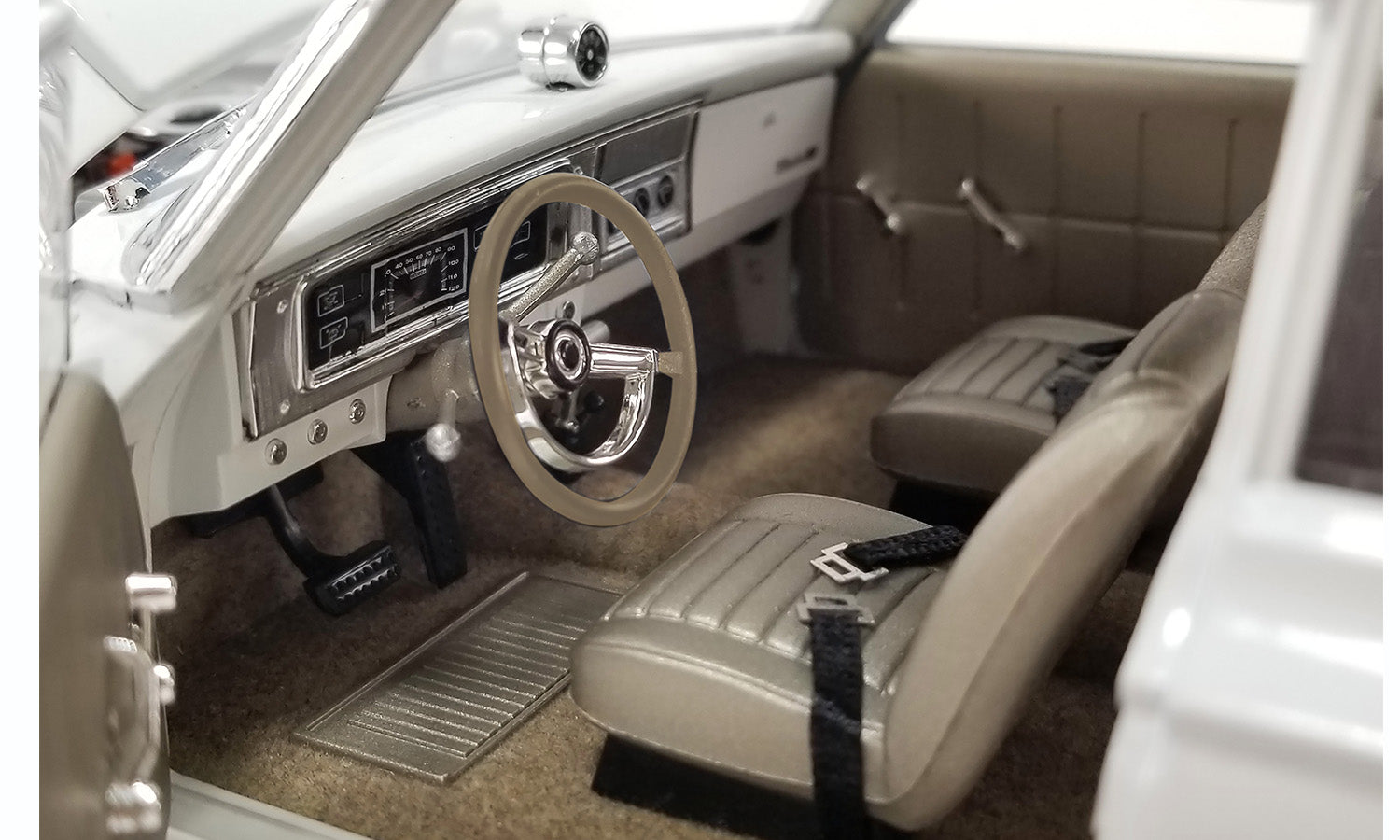 Interior of 1/18 scale 1965 Plymouth Belvedere Super Stock model car