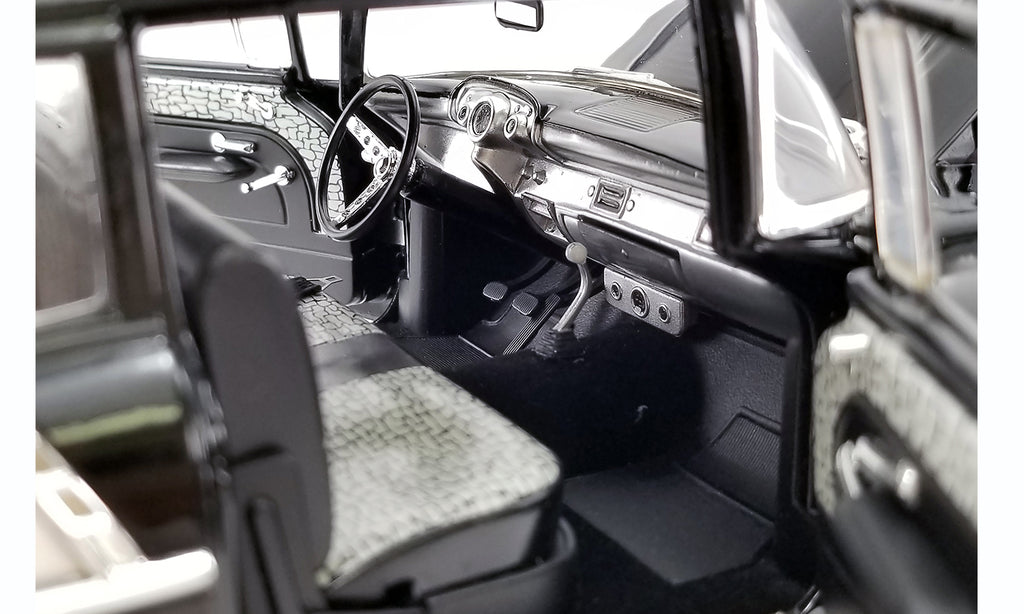 Close up view of the inteior of a diecast model car.