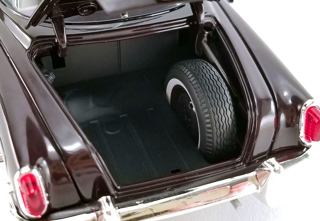 Close up of trunk in a diecast model car.