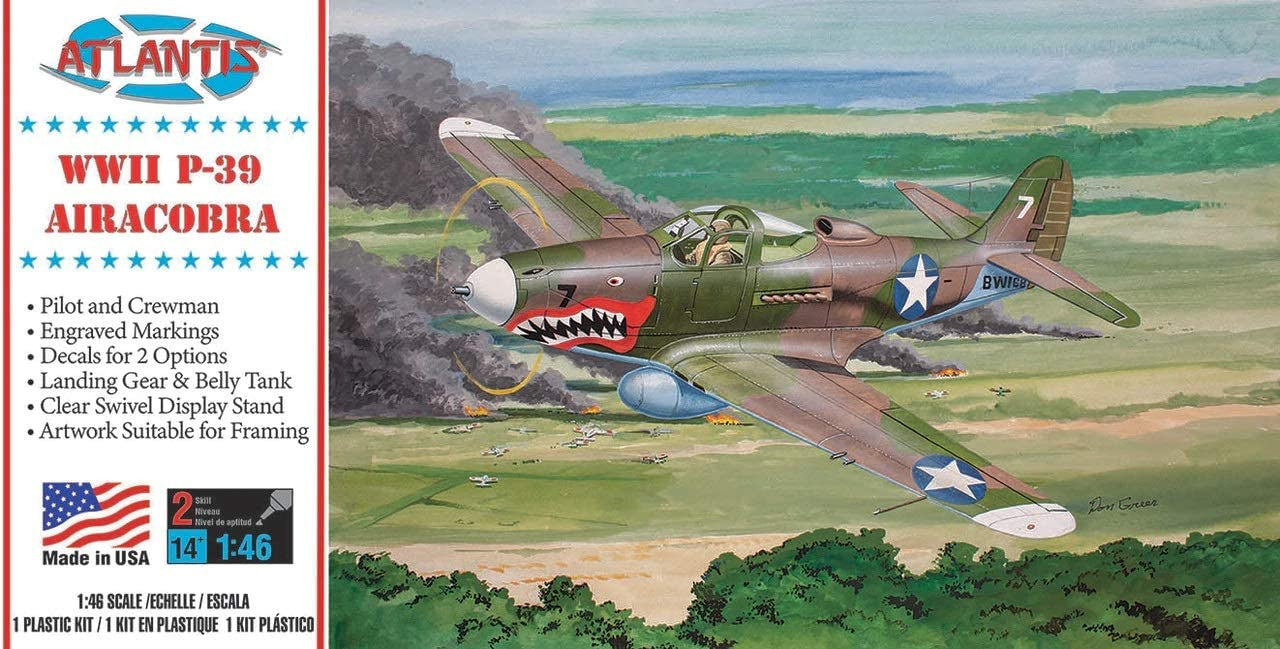1/46 WWII P-39 Airacobra Shark Mouth Fighter