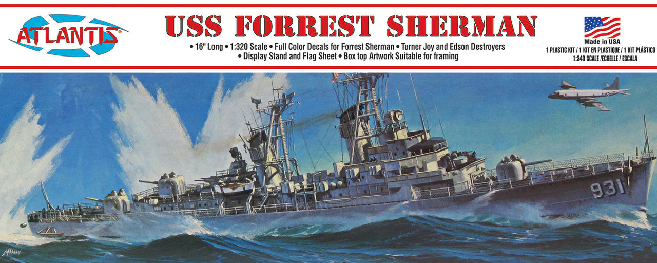 1/320 USS Forrest Sherman Destroyer Plastic Model Kit