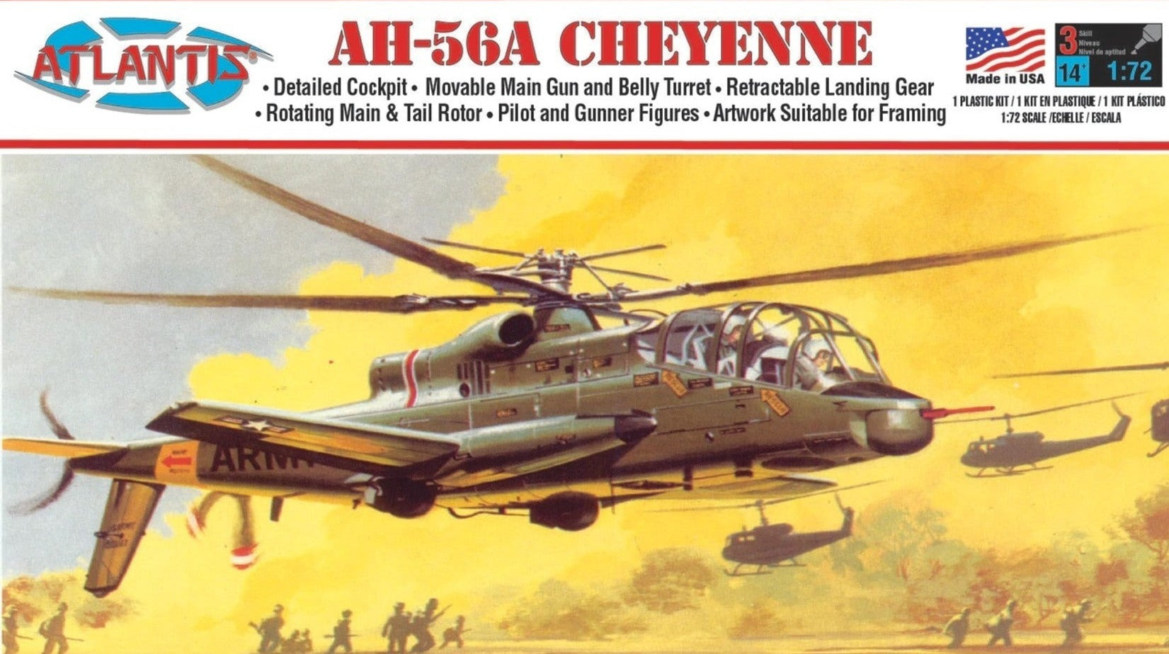1/72 AH-56A Cheyenne Helicopter Plastic Model Kit