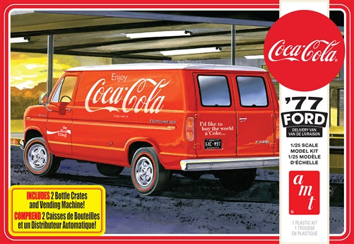 1/25 1977 Ford Delivery Van with 2 Bottles Crates and Vending Machine "Coca-Cola"