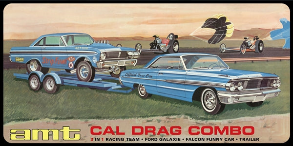 1/25 Cal Drag Combo Racing Team 1964 Galaxie and AWB Falcon with Trailer (3 'n 1)