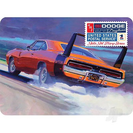 1/24 1969 Dodge Charger Daytona USPS "Auto Art Stamp Series" with Collectible Tin