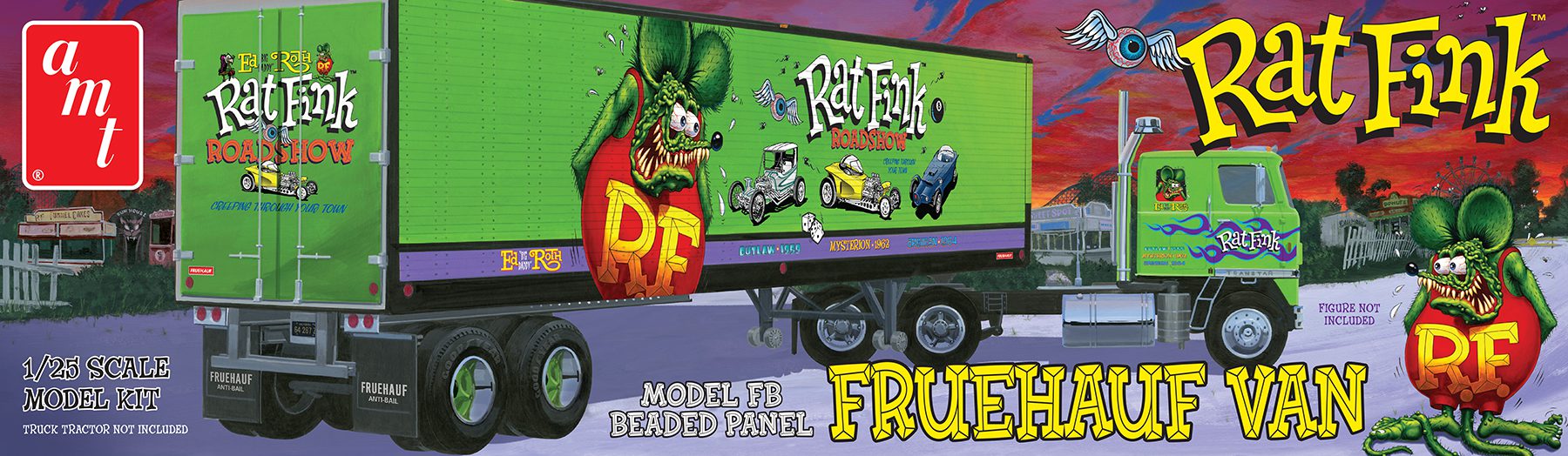 1/25 Rat Fink Fruehauf Beaded Van Trailer Hauler