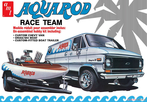 1/25 Aqua Rod Race Team 1975 Chevy Van Boat & Trailer