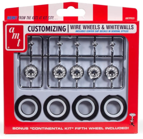 1/25 KH Wire Wheels & Whitewalls Tires Parts Pack