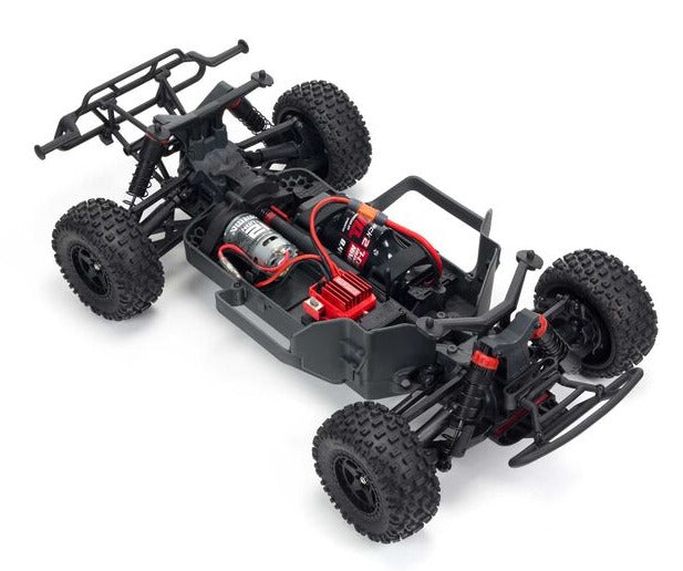 Overhead view of short course chassis.