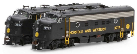 HO F7 A/A with DCC & Sound, N&W/Freight #3697/#3717