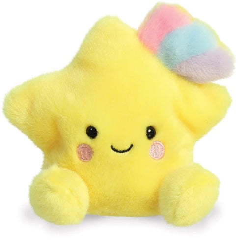 Plush toy of a star shape with a smile and feet