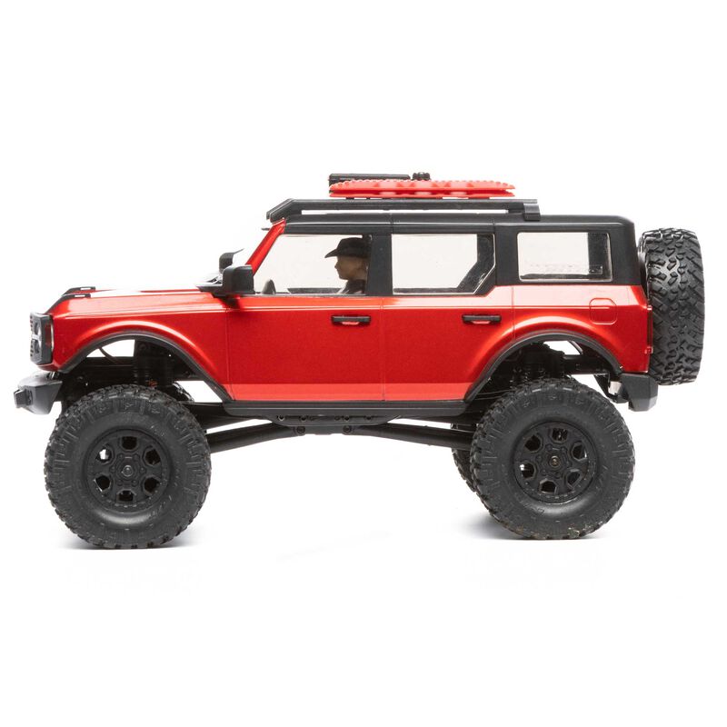 1/24 SCX24 2021 Ford Bronco 4X4 RTR Brushed Rock Crawler (Battery & Charger Included), Red