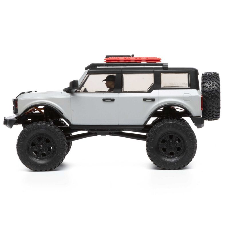 1/24 SCX24 2021 Ford Bronco 4X4 RTR Brushed Rock Crawler (Battery & Charger Included), Grey