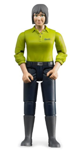 Woman Light Skin Dk Blue Jeans