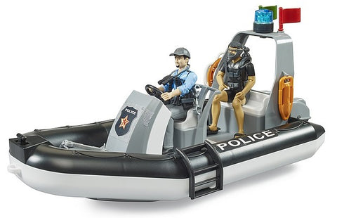 Police Boat with Rotating Beacon
