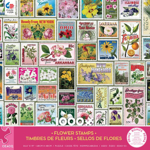 Flowers Stamps 1000pc Puzzle