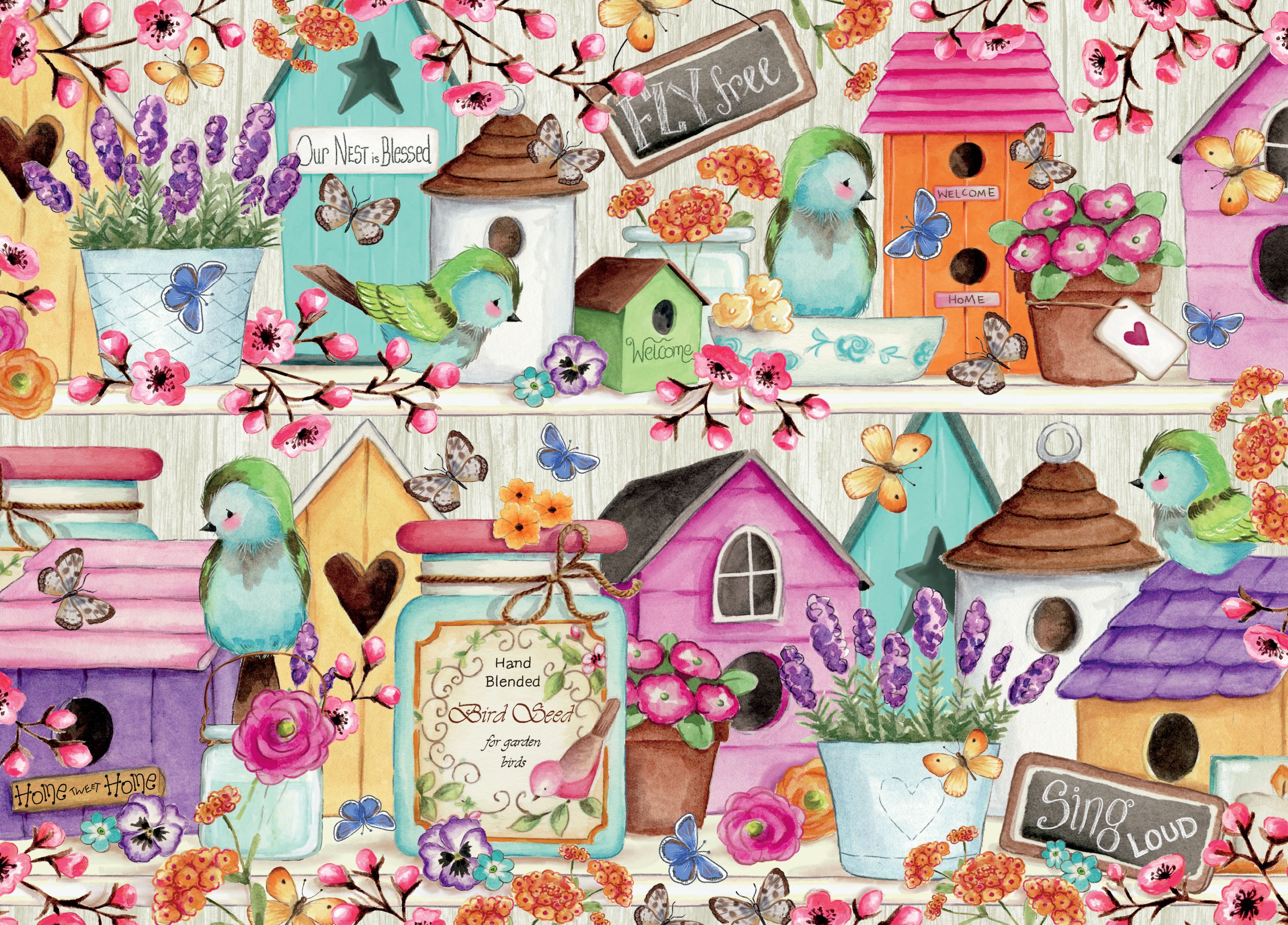 1000pc Birdhouse Birdies Puzzl
