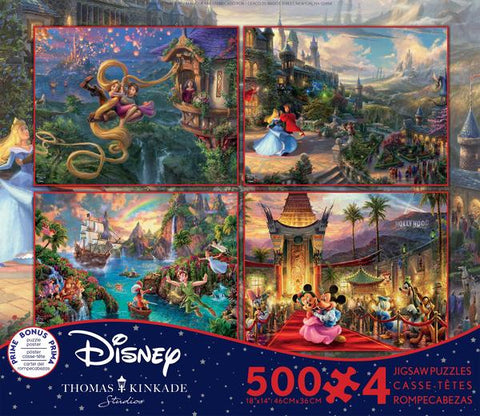 Thomas Kinkade Disney - Multipack - 4 in 1 500pc Puzzle Pack
