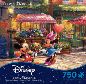 Thomas Kinkade Disney Mickey and Minnie Sweetheart Cafe 750pc Puzzle