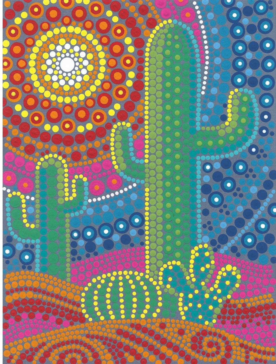 Cactus Dots PBN 9x12"