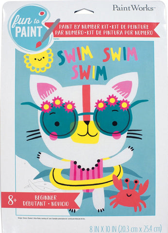 Paint By Number Swim Cat 8" x 10"