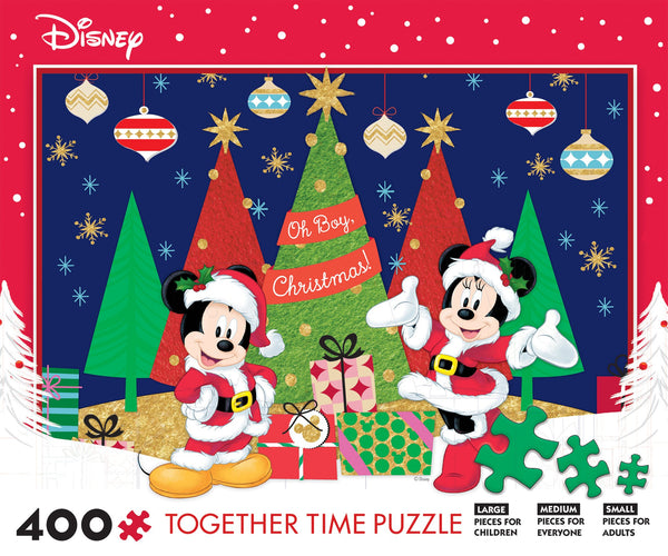 Mickey and Minnie Celebrate the Season 400pc Together Time Puzzle