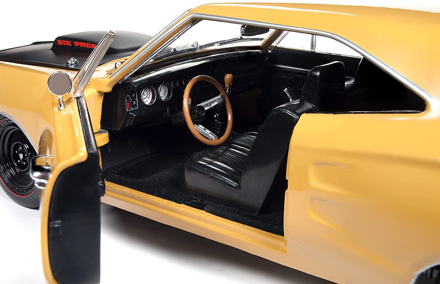 Interior view of 1/18 scale diecast model of a 1969 1/2 Dodge Super Bee.