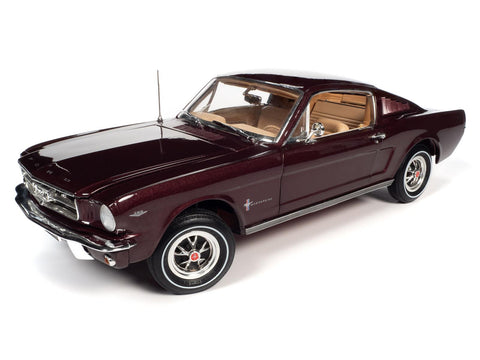 1/18 1965 Ford Mustang 2+2 Vintage Burgundy Metallic