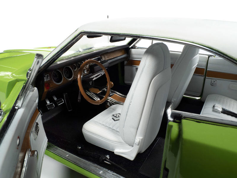 Close up of detailed interior in a diecast model car.