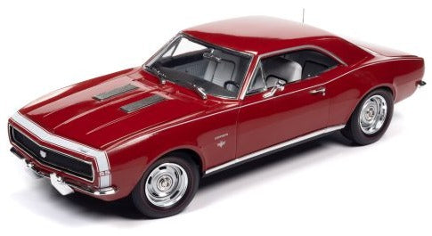 1/18 scale model of a red 1967 Chevrolet Camaro SS/RS.