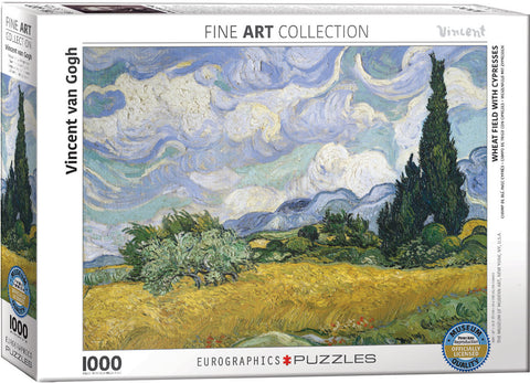 Wheat Field with Cypresses by Vincent van Gogh 1000pc Puzzle