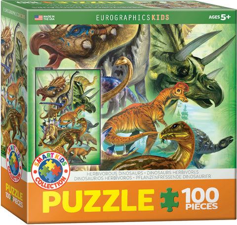 Herbivorous Dinosaurs 100pc Puzzle