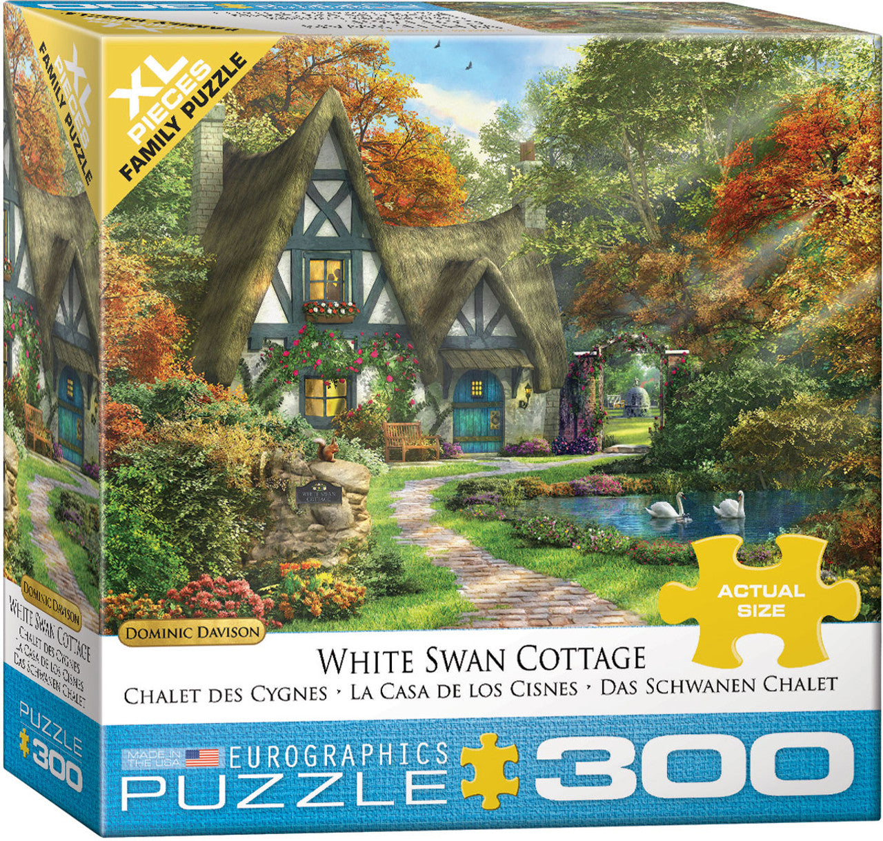 300pc White Swan Cottage Puzzl