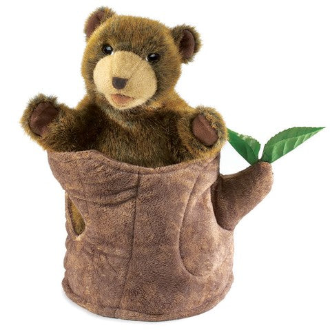 Bear In Stump Puppet