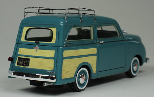 1/43 1949 Crosley Station Wagon Medium Blue with Roof Rack and Light Blue Interior