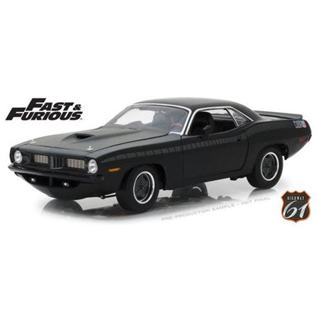 1/18 Letty's Custom Plymouth Barracuda Matt Black from "Fast and Furious Fast 7"