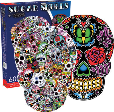 Sugar Skulls Skull and Collage 600pc Puzzle