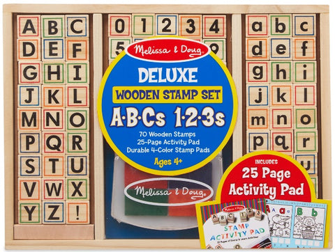 Deluxe Alphabet & Number Wooden Stamp Set