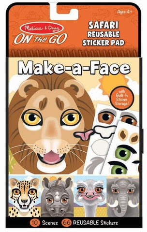 Make-a-Face - Safari Reusable Sticker Pad - On the Go Travel