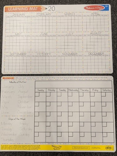 Learning Mat Crayon Calendar