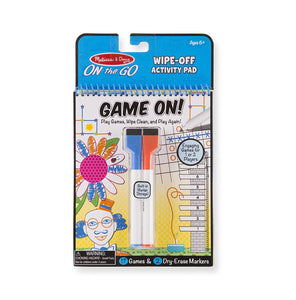 Game On! Reusable Games Wipe-Off Dry-Erase Travel Activity Pad Game