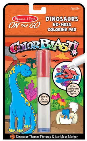 On the Go - ColorBlast No-Mess Coloring Pad - Dinosaurs
